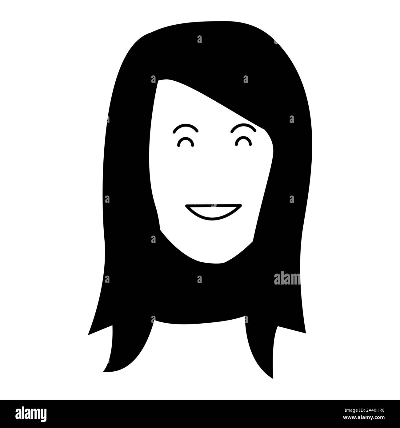 Cartoon adult woman icon, flat design Stock Vector