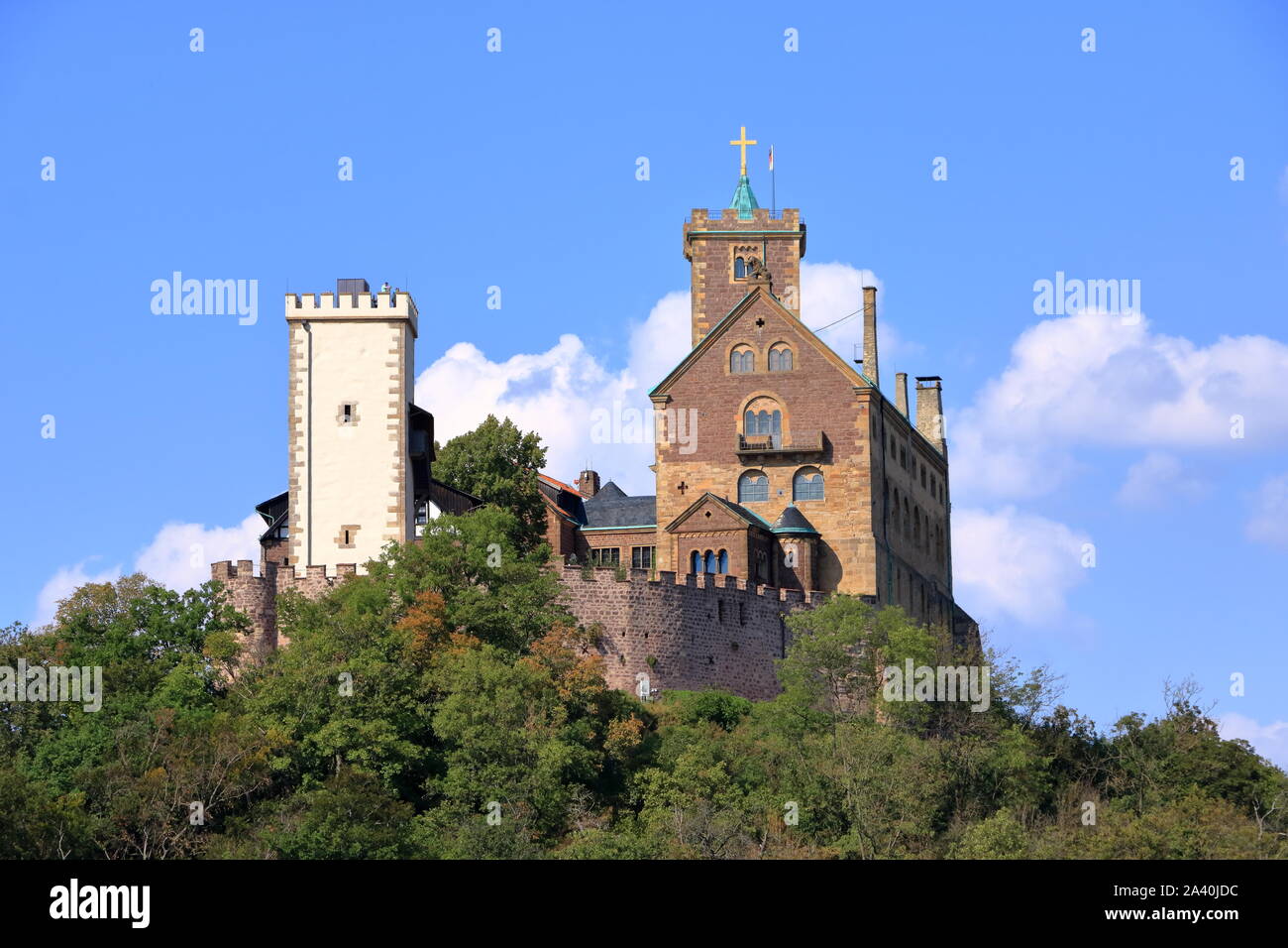 View of the famous Wartburg - a world heritage site, Eisenach ...