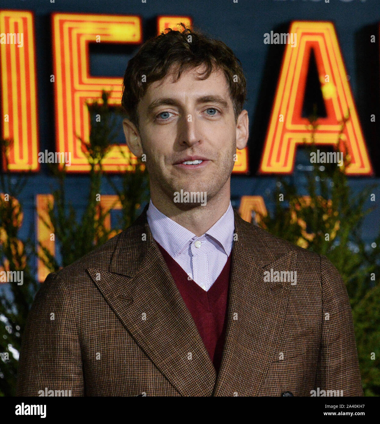 Los Angeles, United States. 10th Oct, 2019. Cast member Thomas Middleditch attends the premiere of the motion picture horror comedy 'Zombieland: Double Tap' at the Regency Village Theatre in the Westwood section of Los Angeles on Thursday, October 10, 2019. Storyline: Columbus, Tallahassee, Wichita, and Little Rock move to the American heartland as they face off against evolved zombies, fellow survivors, and the growing pains of the snarky makeshift family. Photo by Jim Ruymen/UPI Credit: UPI/Alamy Live News Stock Photo