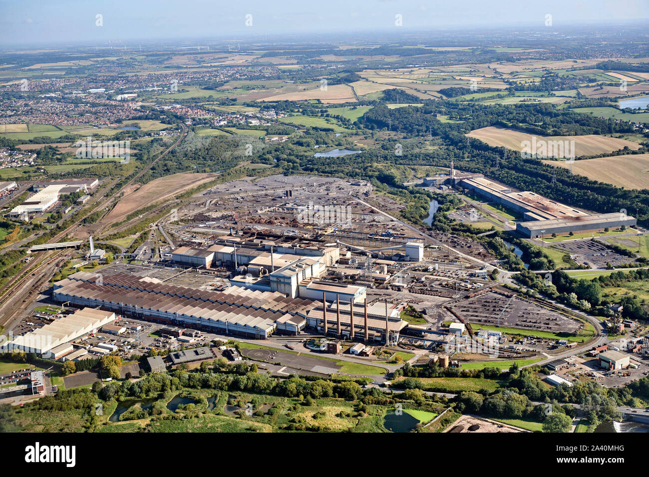 An aerial view, of Liberty Steel works, Rotherham, South Yorkshire, northern England UK Stock Photo