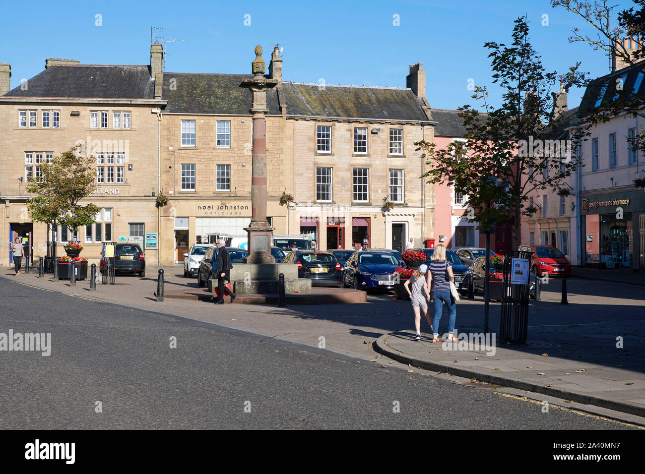 The historic borders town of Duns, Berwickshire, Southern Scotland, UK Stock Photo