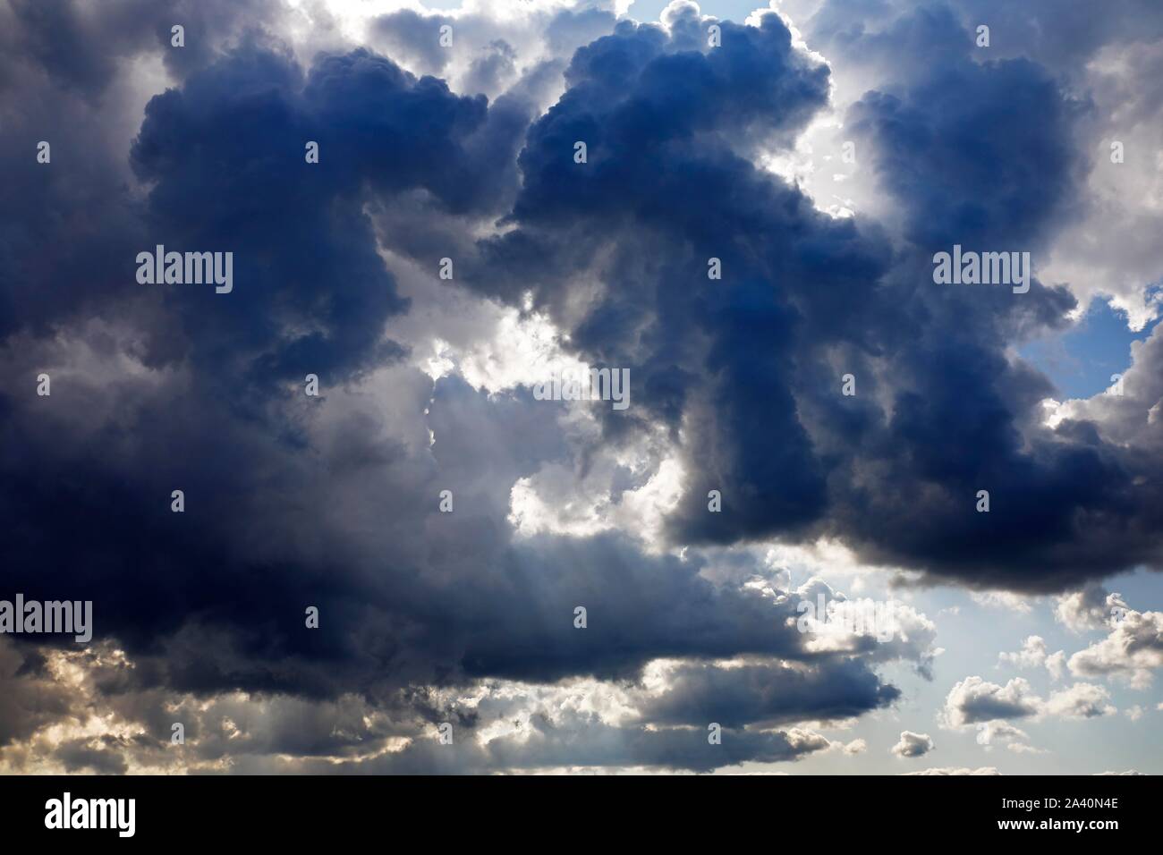 Dark rain clouds shortly in front of thunderstorms, Usedom Island, Mecklenburg-Western Pomerania, Germany Stock Photo