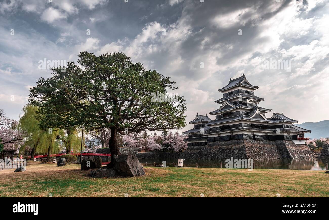 Old Japanese Castle, Matsumoto Castle, Matsumoto, Nagano, Japan Stock Photo