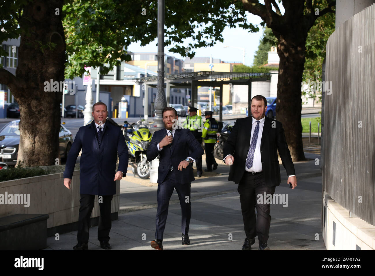 Dublin, Ireland. 11th Oct, 2019. Conor McGregor. Pictured UFC Fighhter  Conor McGregor arriving at the Central Criminal Courts of Justice in Dublin this morning in connection with an alleged assault in Dublin earlier this year. The MMA star faces a single assault charge following an incident at the Marble Arch pub in Drimnagh on April 6th. Credit: RollingNews.ie/Alamy Live News Stock Photo