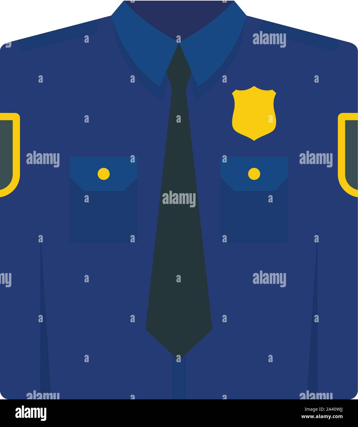 Police uniform icon. Flat illustration of police uniform vector icon for web design Stock Vector