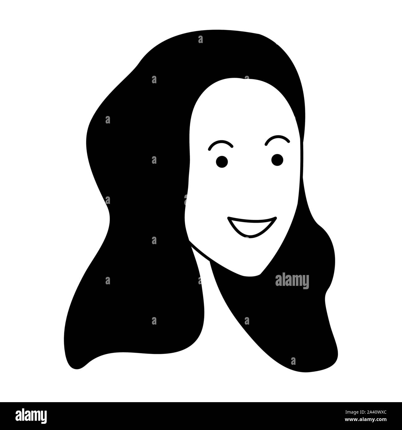 Cartoon woman with long hair design Stock Vector