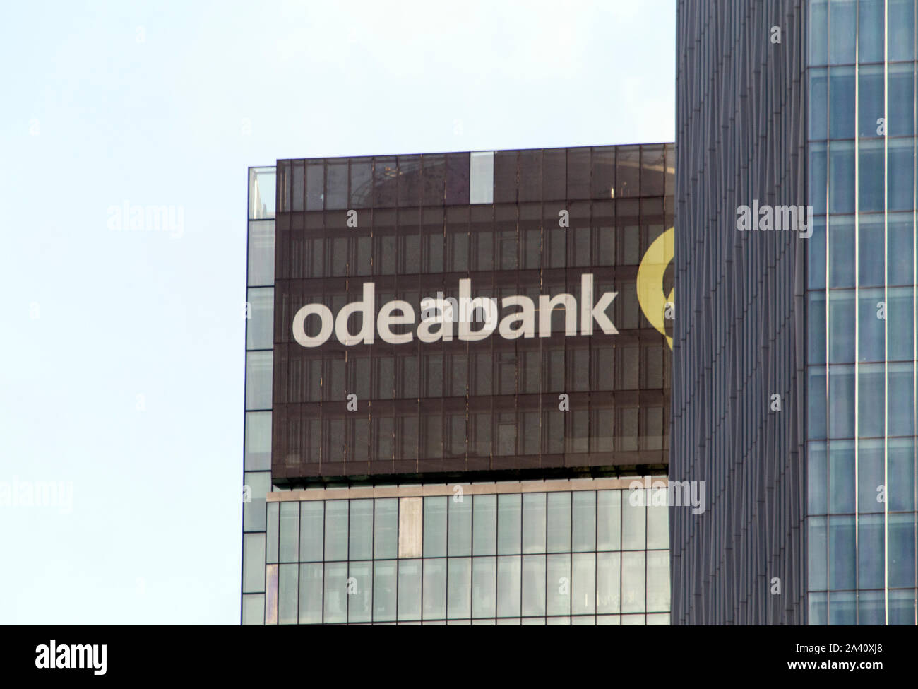 Close Up Of The Banner Of Odeabank At The Headquarters Located At