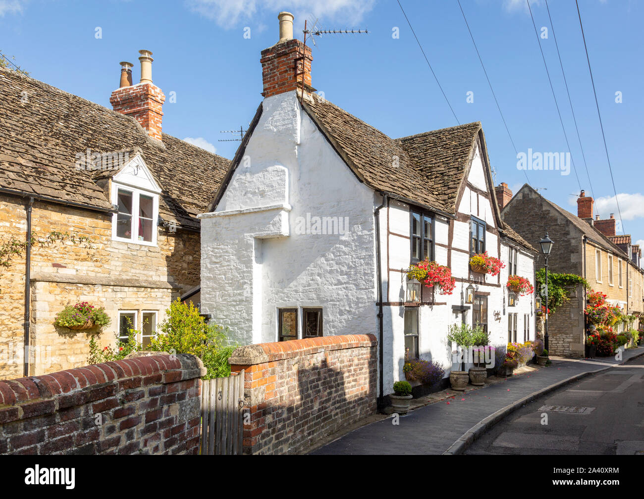 Historic cottages and houses Church Walk, Melksham, Wiltshire, England
