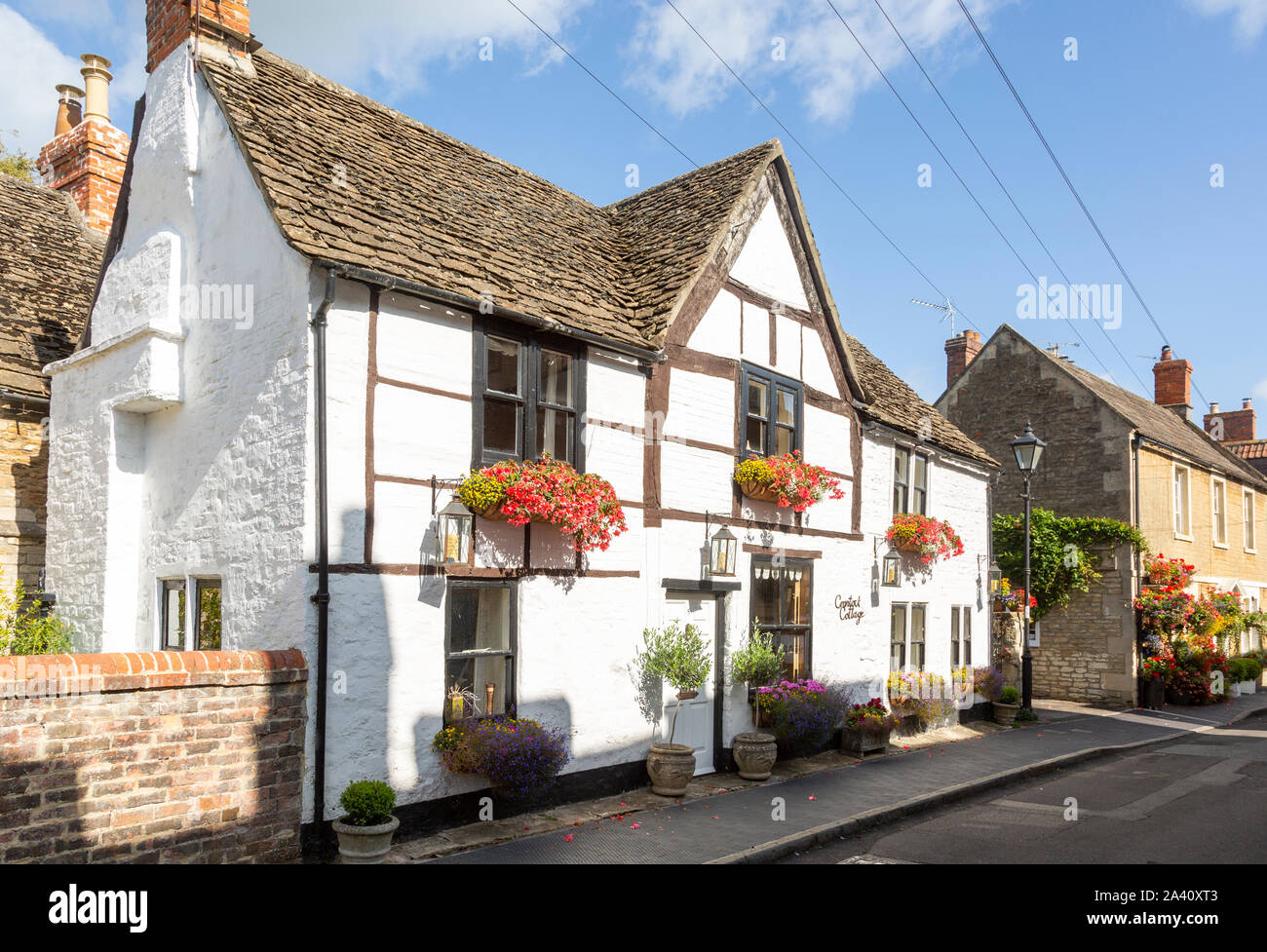 Historic cottages and houses Church Walk, Melksham, Wiltshire, England