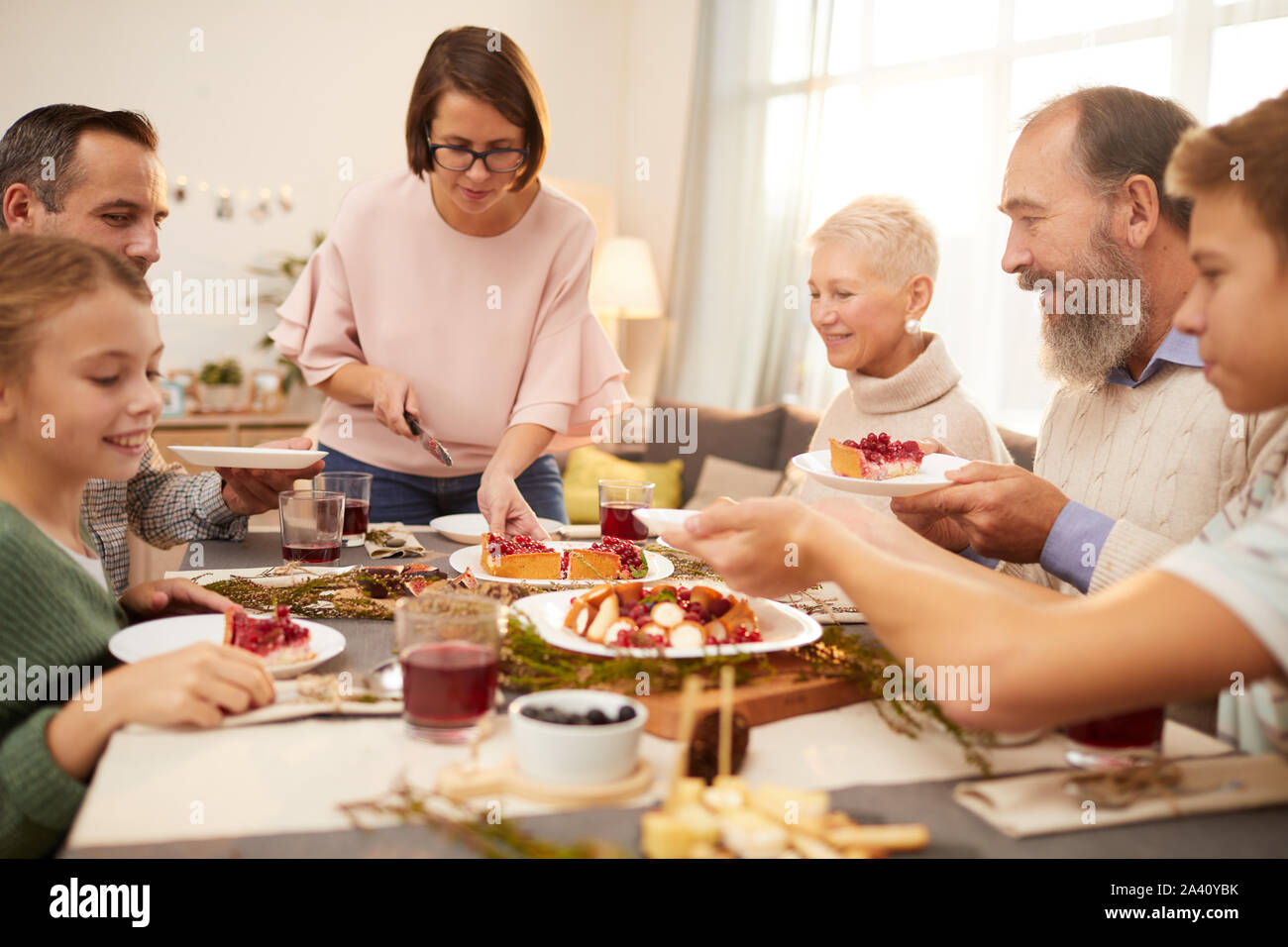 Family Eating Pie