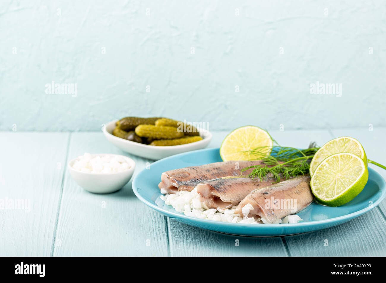 Traditional dutch food herring fish Stock Photo Alamy