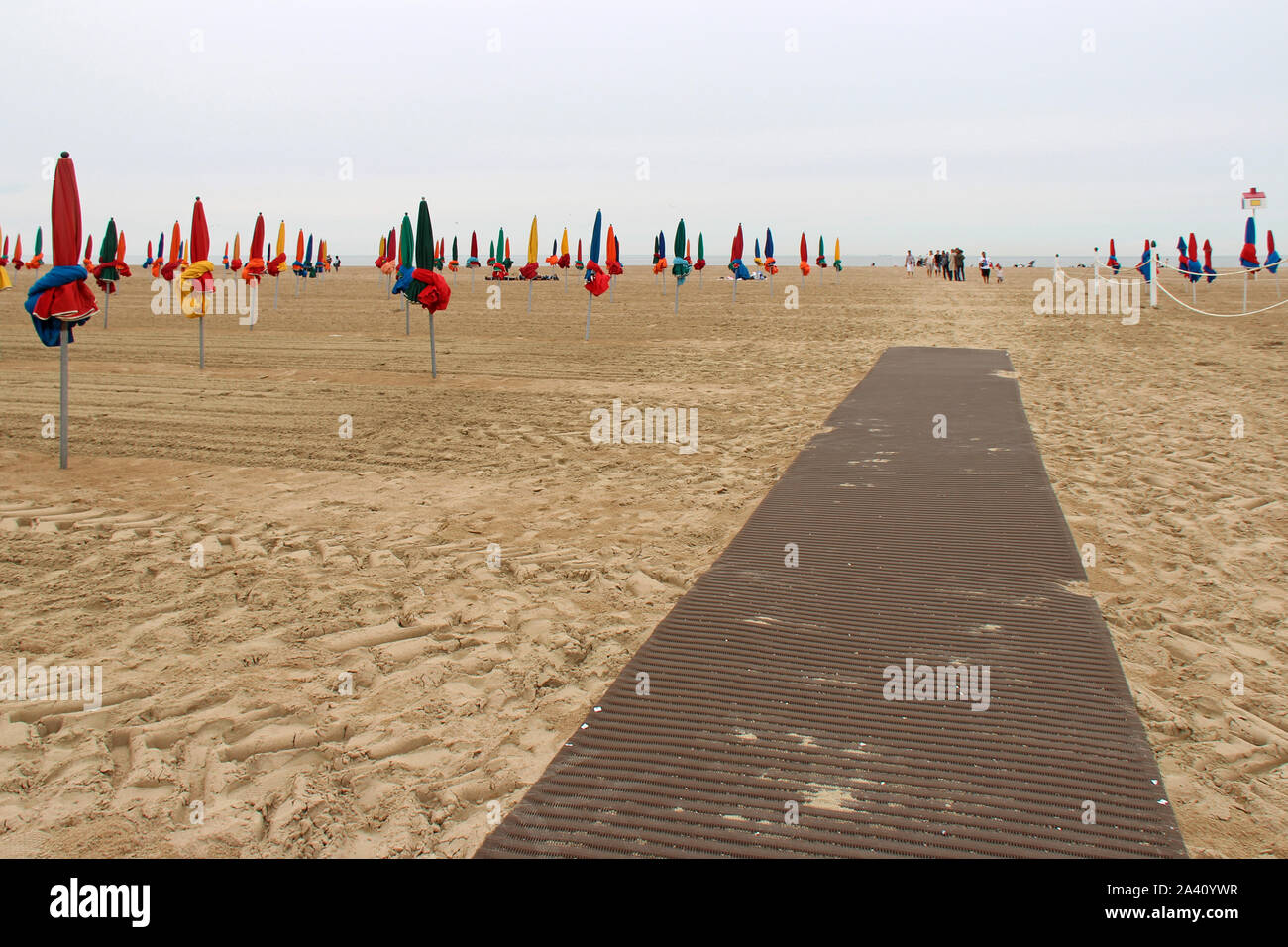 beach in deauville in normandy (france) Stock Photo