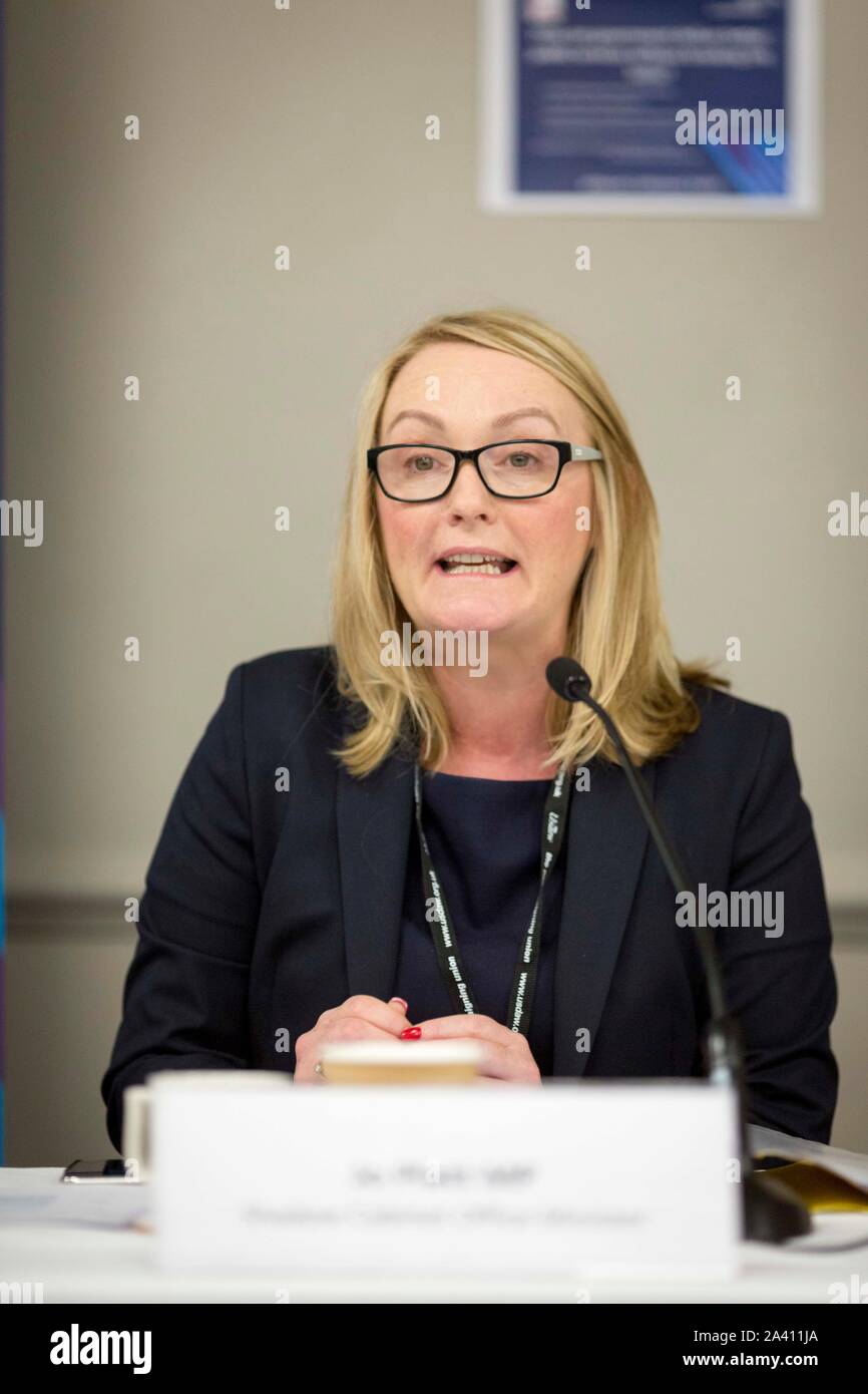 © Chris Bull. 23/09/19  BRIGHTON   , UK.    Labour Party Annual Conference 2019 in Brighton. Jo Platt MP , Shadow Cabinet Office Minister , is pictured today (Monday 23rd September) during fringe session - How can government deliver better public services without breaking the bank?     Photo credit: CHRIS BULL Stock Photo