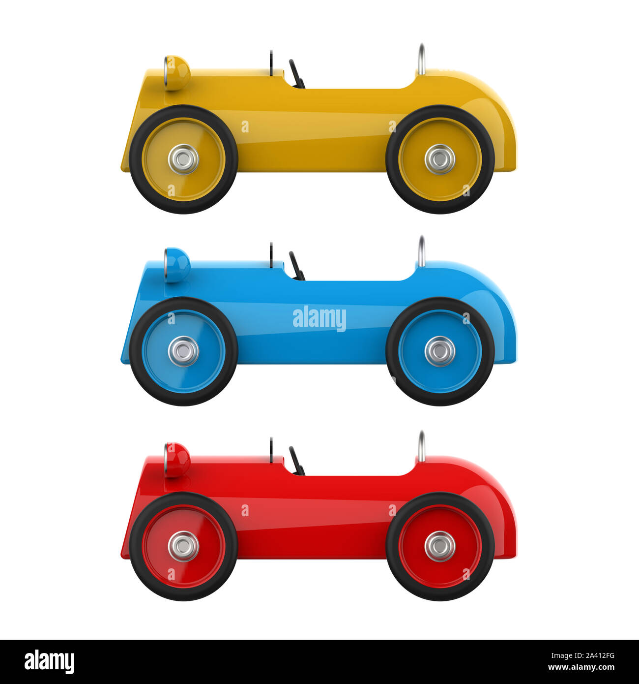 Toy car isolated on a white background,3d rendering Stock Photo