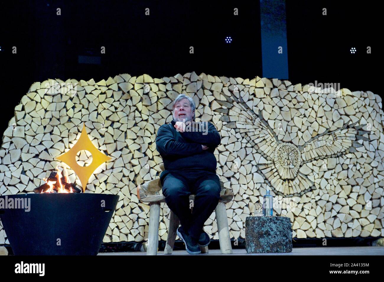 Nordic Business Forum. 2019  Helsinki, Finland, 10 October 2019.Steve Wozniak, American inventor, electronics engineer, programmer, philanthropist, an Stock Photo