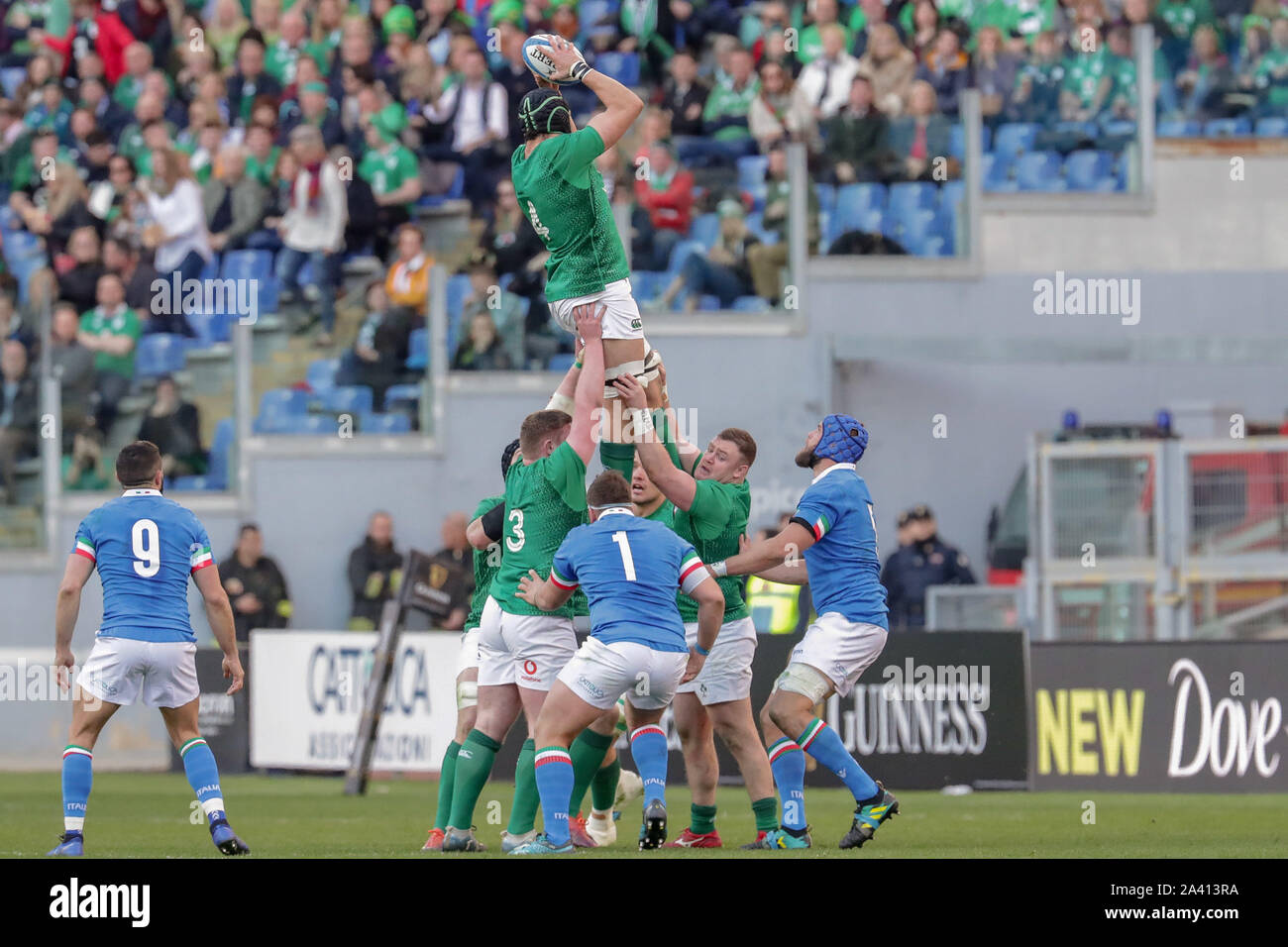 touche irlanda  during Guinness Six Nations 2019 - Italy vs Ireland, , Italy, 24 Feb 2019, Rugby Italian Rugby National Team Stock Photo