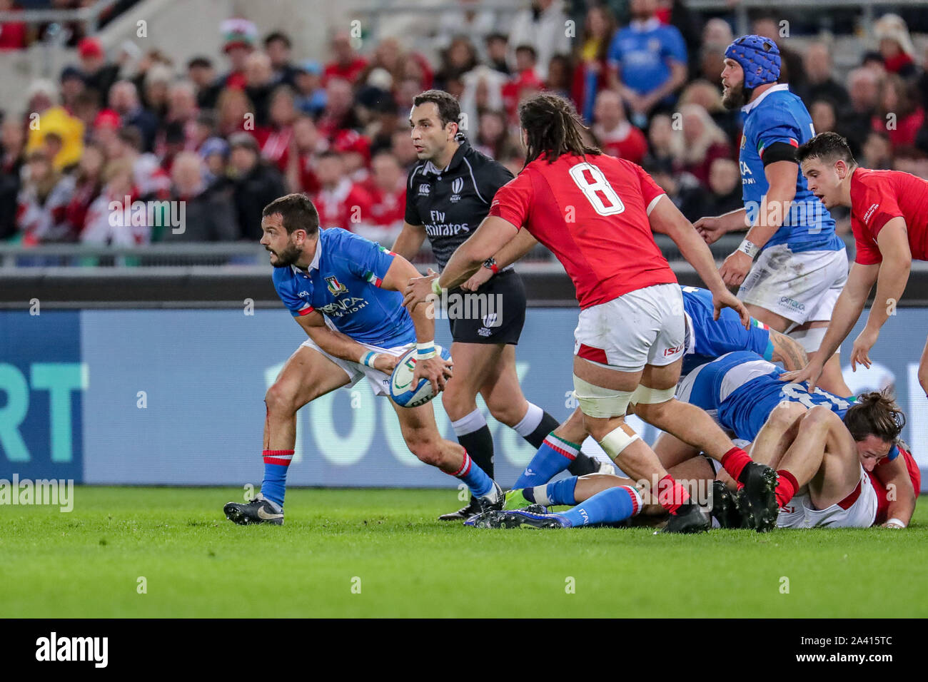 dalla ruck guglielmo palazzani  during Guinness Six Nations Rugby - Italy vs Galless, Rome, Italy, 09 Feb 2019, Rugby Italian Rugby National Team Stock Photo