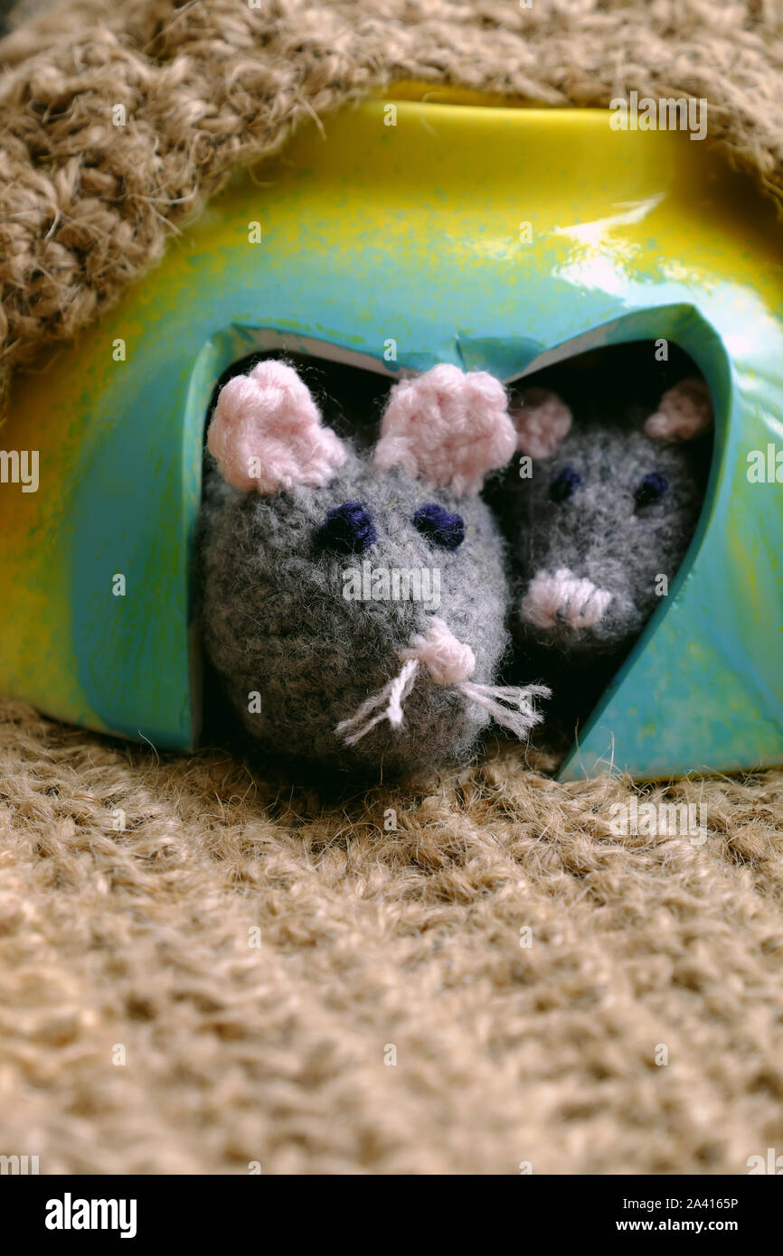Handmade toy made of polymer clay white rat symbol of 2020 Stock Photo -  Alamy