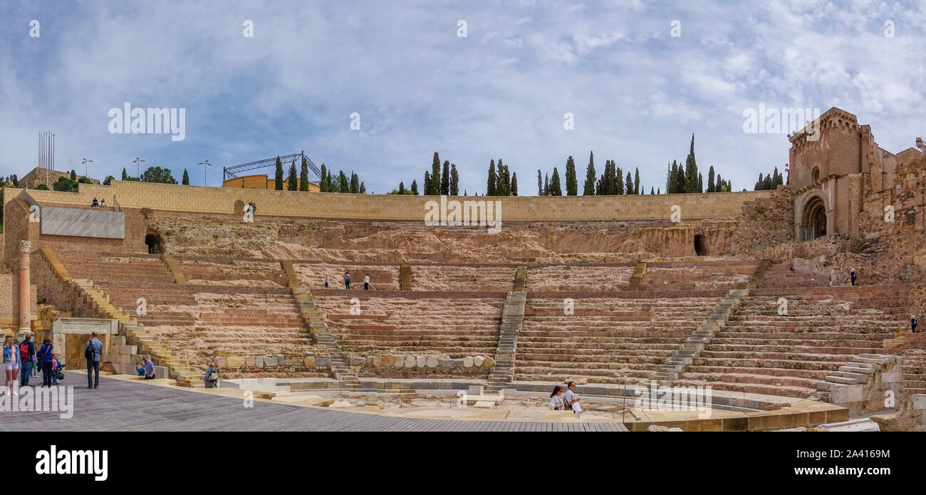 Ancient roman amphitheater in Cartagena Stock Photo
