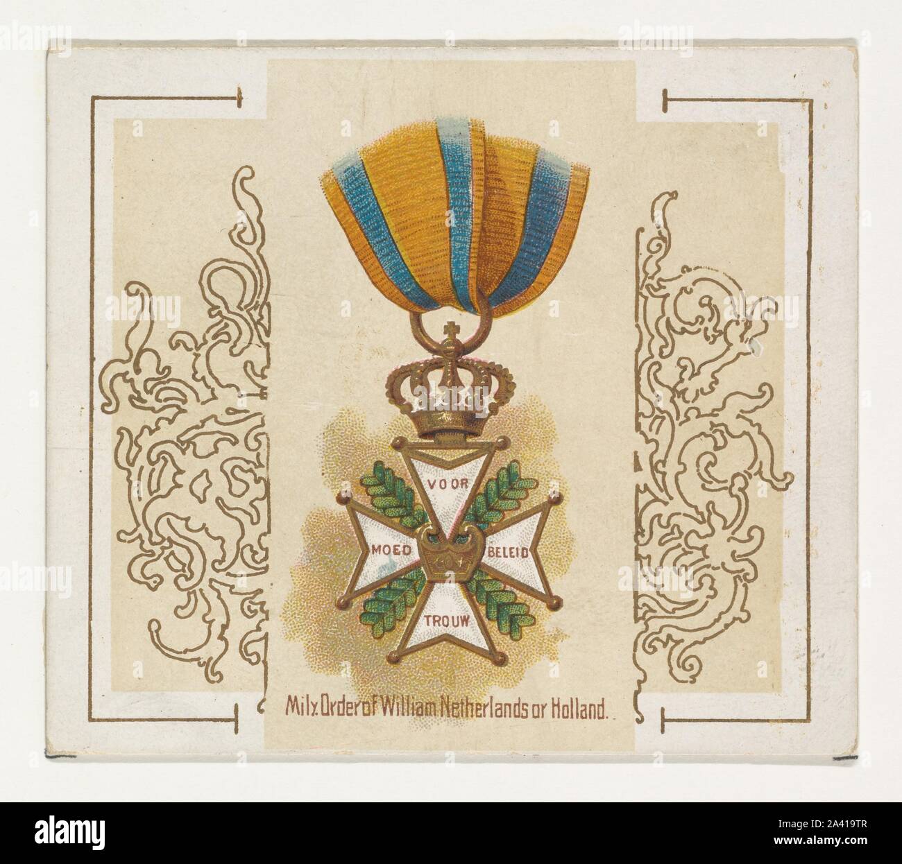 Military Order of William, Netherlands or Holland, from the World's Decorations series (N44) for Allen & Ginter Ciga.jpg - 2A419TR Stock Photo