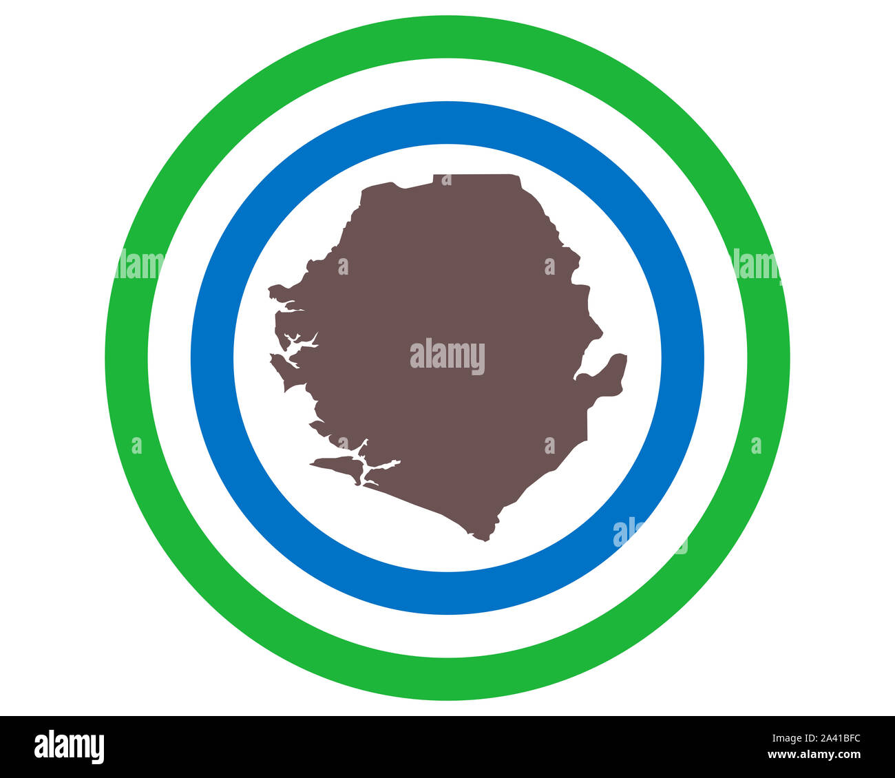 Map of Sierra Leone on background with flag Stock Photo - Alamy