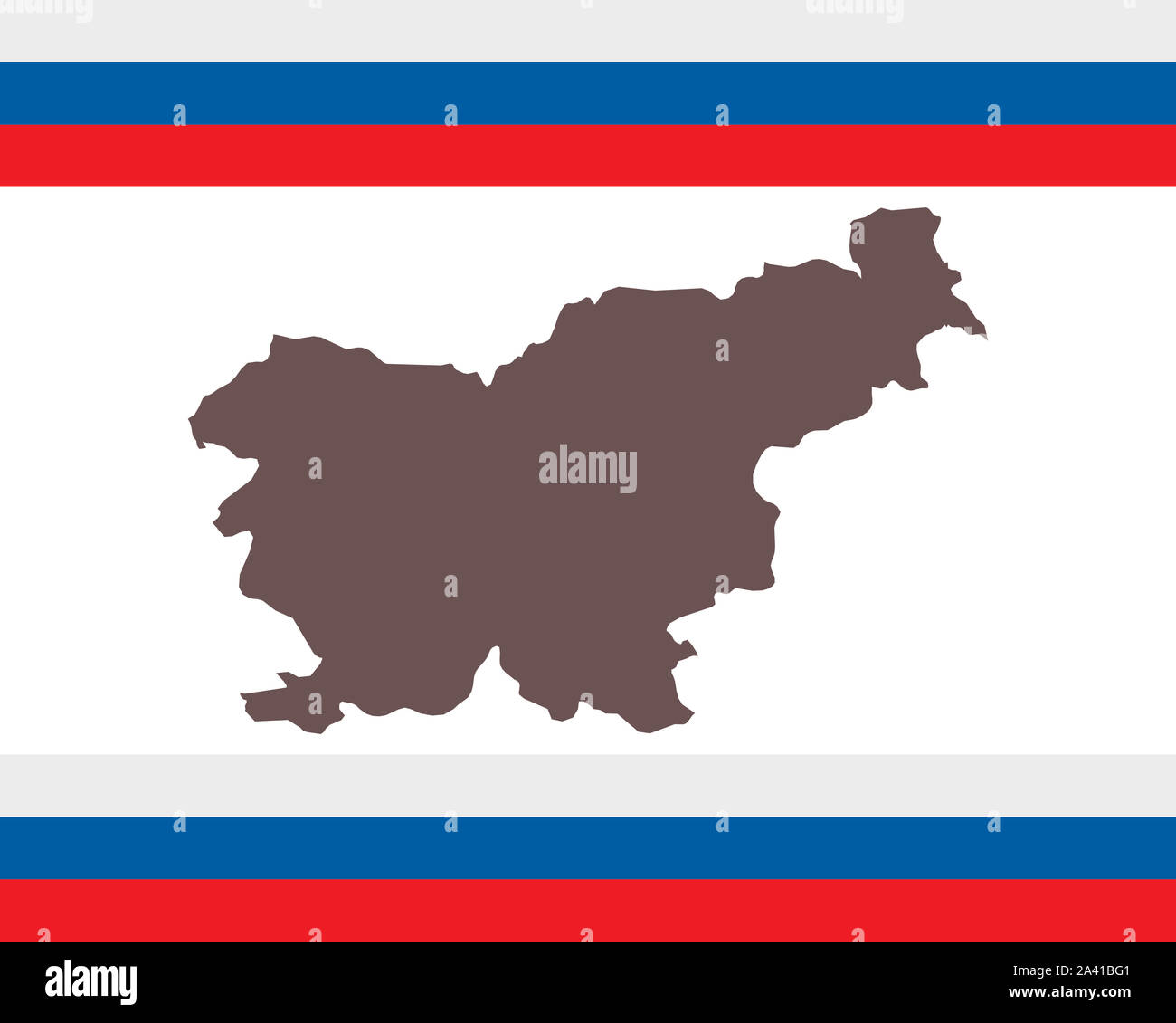 Map of Slovenia on background with flag Stock Photo - Alamy