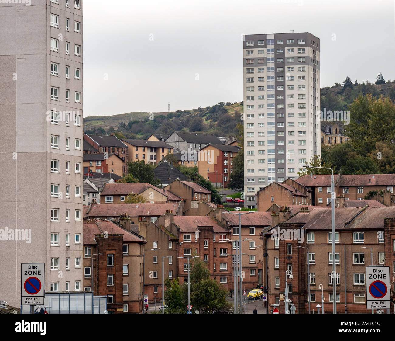 Street scene in Greenock, Inverclyde, Scotland, UK. Stock Photo