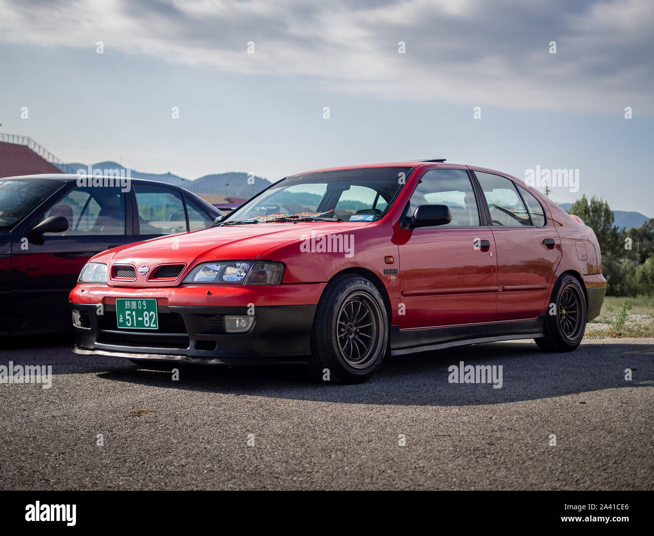 MONTMELO, SPAIN-SEPTEMBER 29, 2019: Nissan Primera P11 (Second generation) at City streets Stock Photo