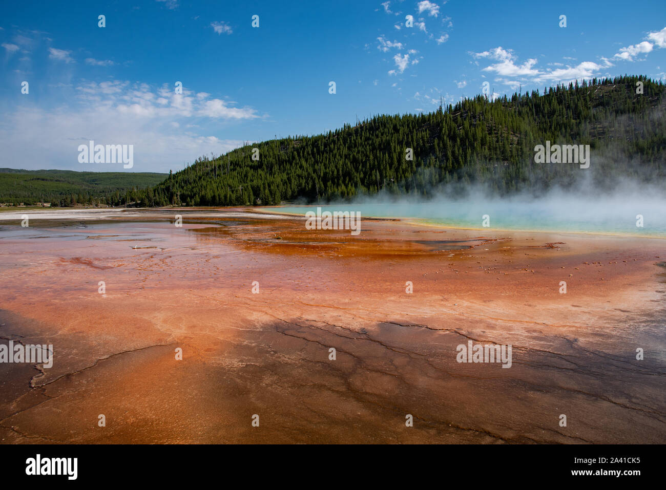 Grand Prismatic Spring, one of the main tourist attractions of ...