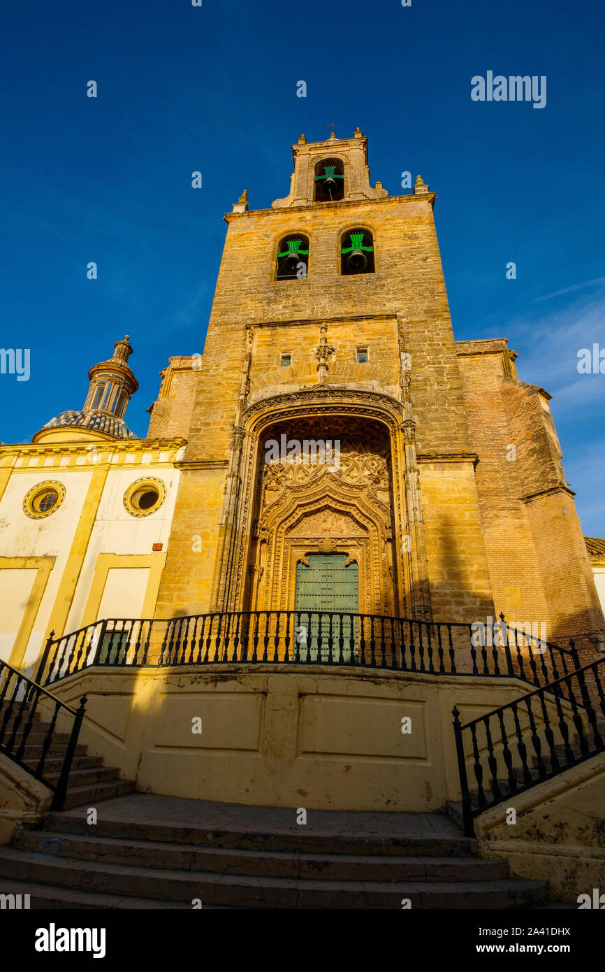 Gothic style Church of Santiago in Utrera, Sevilla province. Southern Andalusia, Spain. Europe Stock Photo