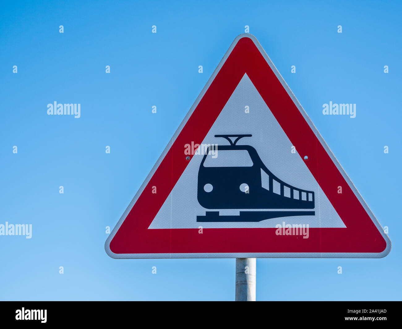 German Train Warn Sign Stock Photo