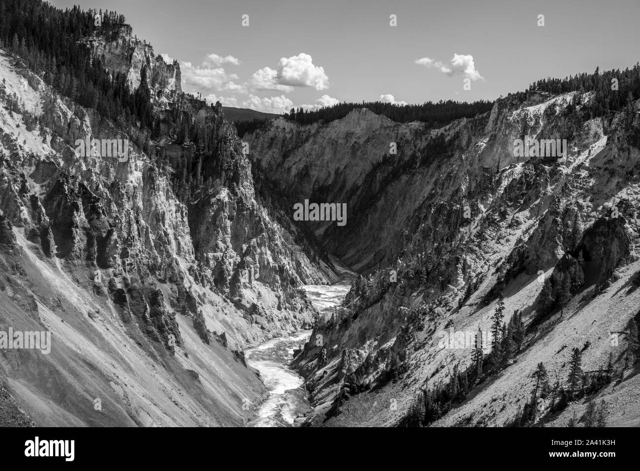 Grand Canyon of Yellowstone carved by the Yellowstone river Stock Photo