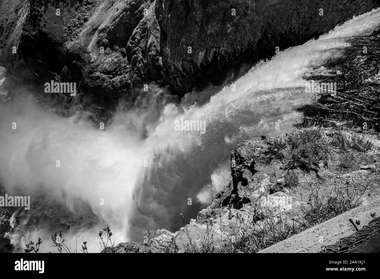 Grand Canyon of Yellowstone carved by the Yellowstone river Stock Photo