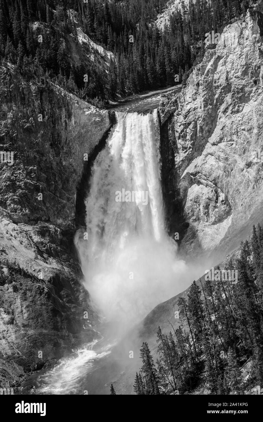 Grand Canyon of Yellowstone carved by the Yellowstone river Stock Photo
