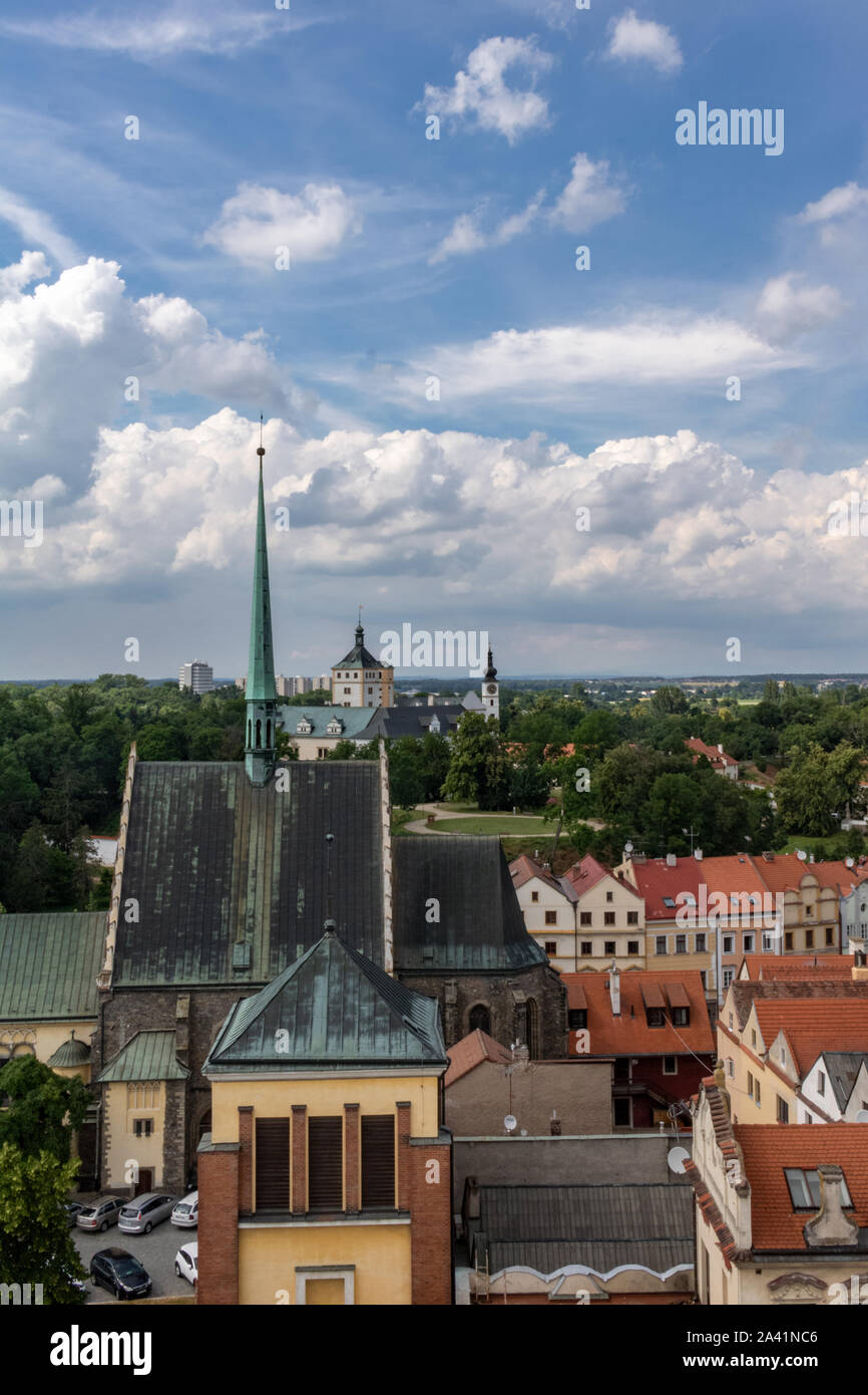 View of Pardubice from the Green Tower, Pardubice, Czech Republic. Stock Photo