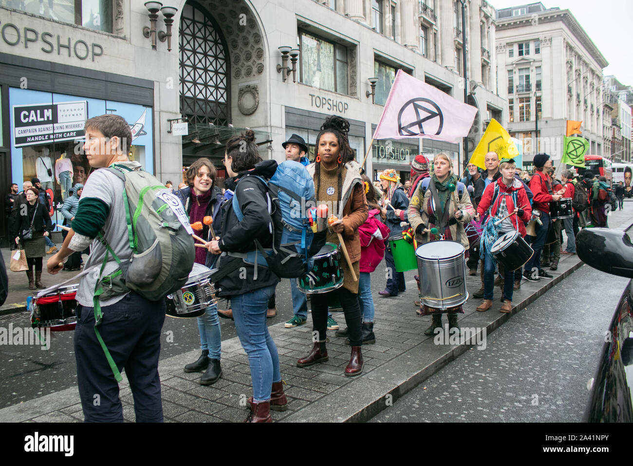 London, UK - 11 October 2019. climate activists from Extinction ...