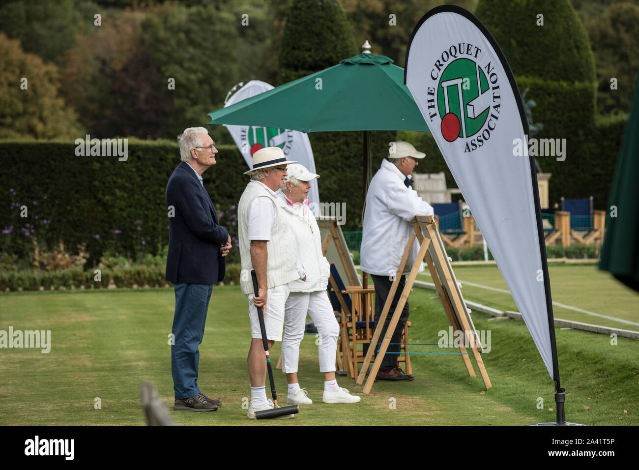 Phyllis Court V Nottingham in the National Golf Croquet Inter-Club Championship Final at Phyllis Court Club, Henley on Thames, England, UK Stock Photo