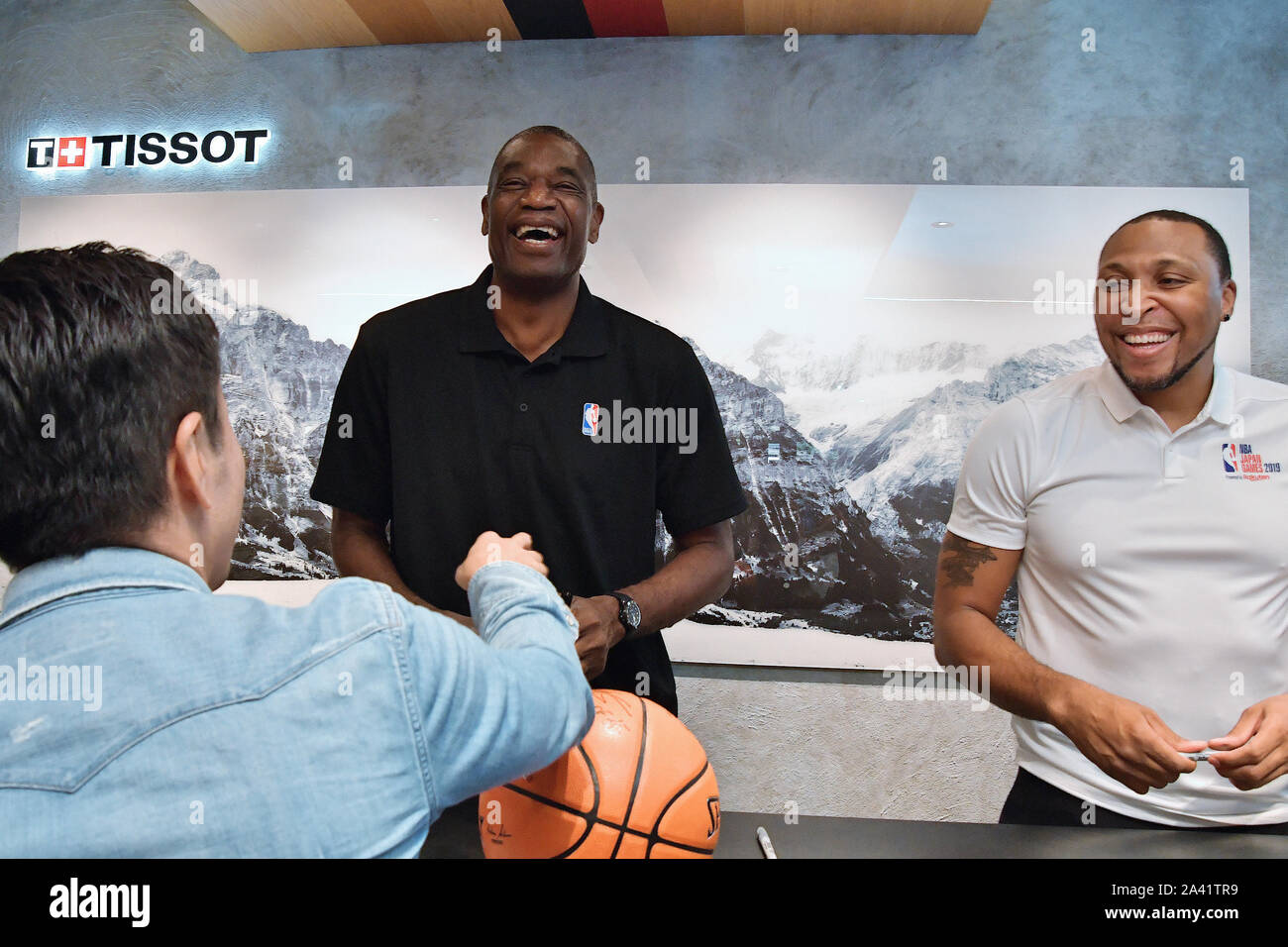 Former professional basketball player Shawn Marion and Dikembe Mutombo