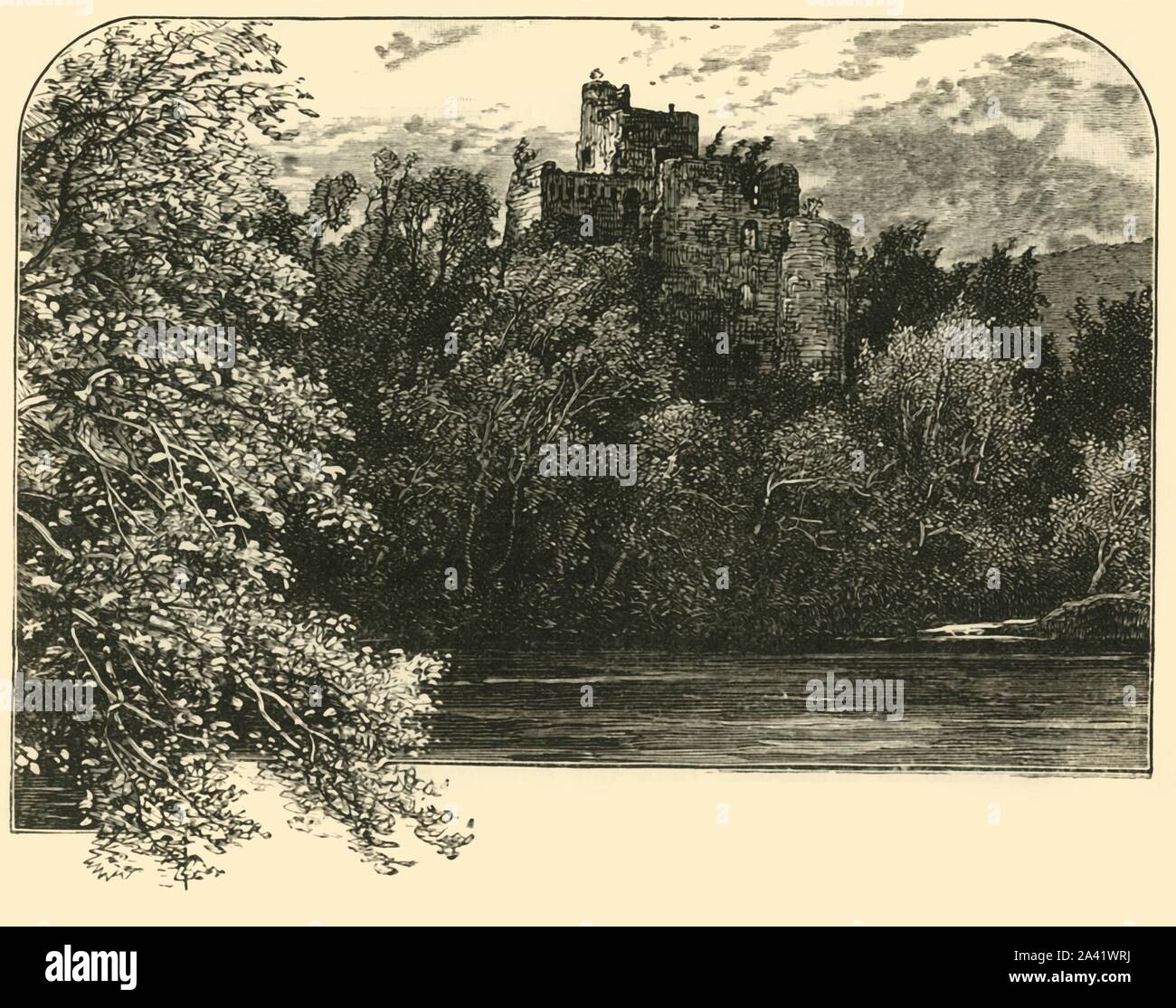 'Invergarry Castle', 1898. Invergarry Castle on Loch Oich in the Highlands of Scotland, seat of the Chiefs of the Clan MacDonnell of Glengarry, a branch of the Clan Donald. From &quot;Our Own Country, Volume V&quot;. [Cassell and Company, Limited, London, Paris &amp; Melbourne, 1898] Stock Photo