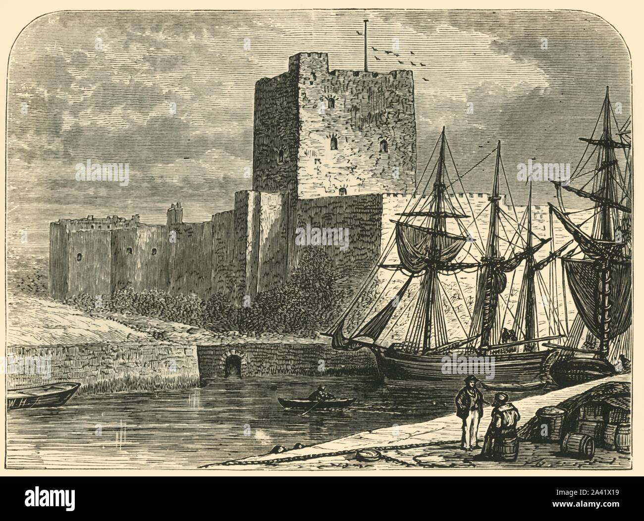 'Carrickfergus Castle', 1898. Carrickfergus Castle, a Norman castle in Northern Ireland on the