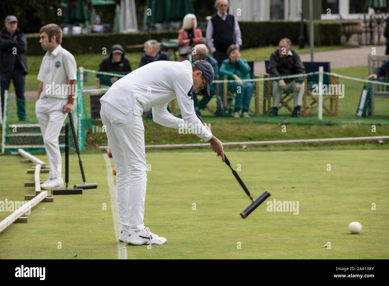 Phyllis Court V Nottingham in the National Golf Croquet Inter-Club Championship Final at Phyllis Court Club, Henley on Thames, England, UK Stock Photo