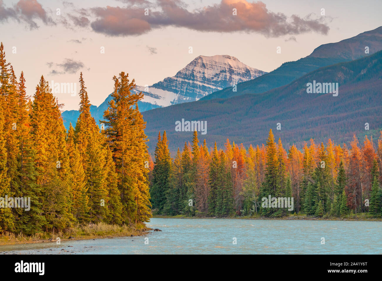 Autumn landscape in the Canadian Rockies Stock Photo
