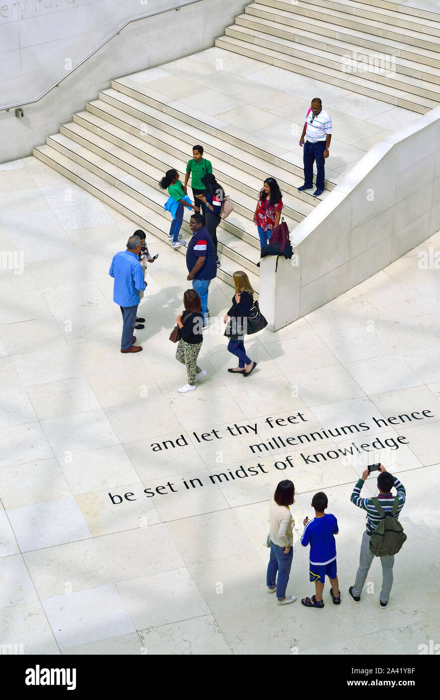 British Museum, Bloomsbury, London, England, UK. Quote from Tennyson's