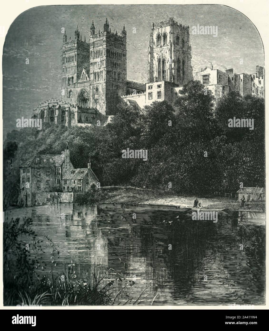 'Durham Cathedral, from the River', c1870. 11th century Norman ...