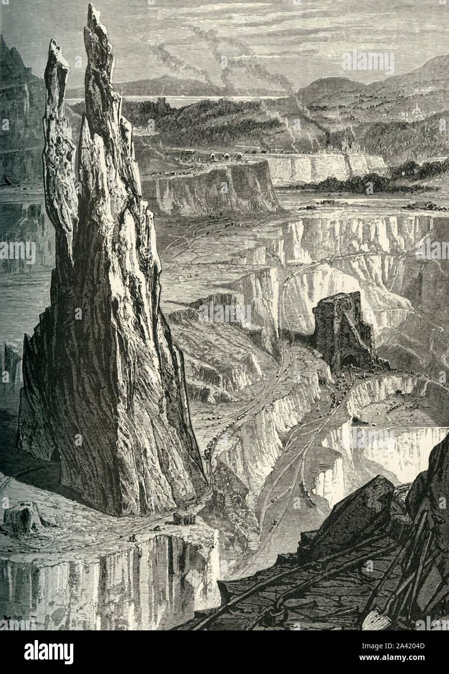 'Penrhyn Slate Quarries', c1870. At the end of the 19th century