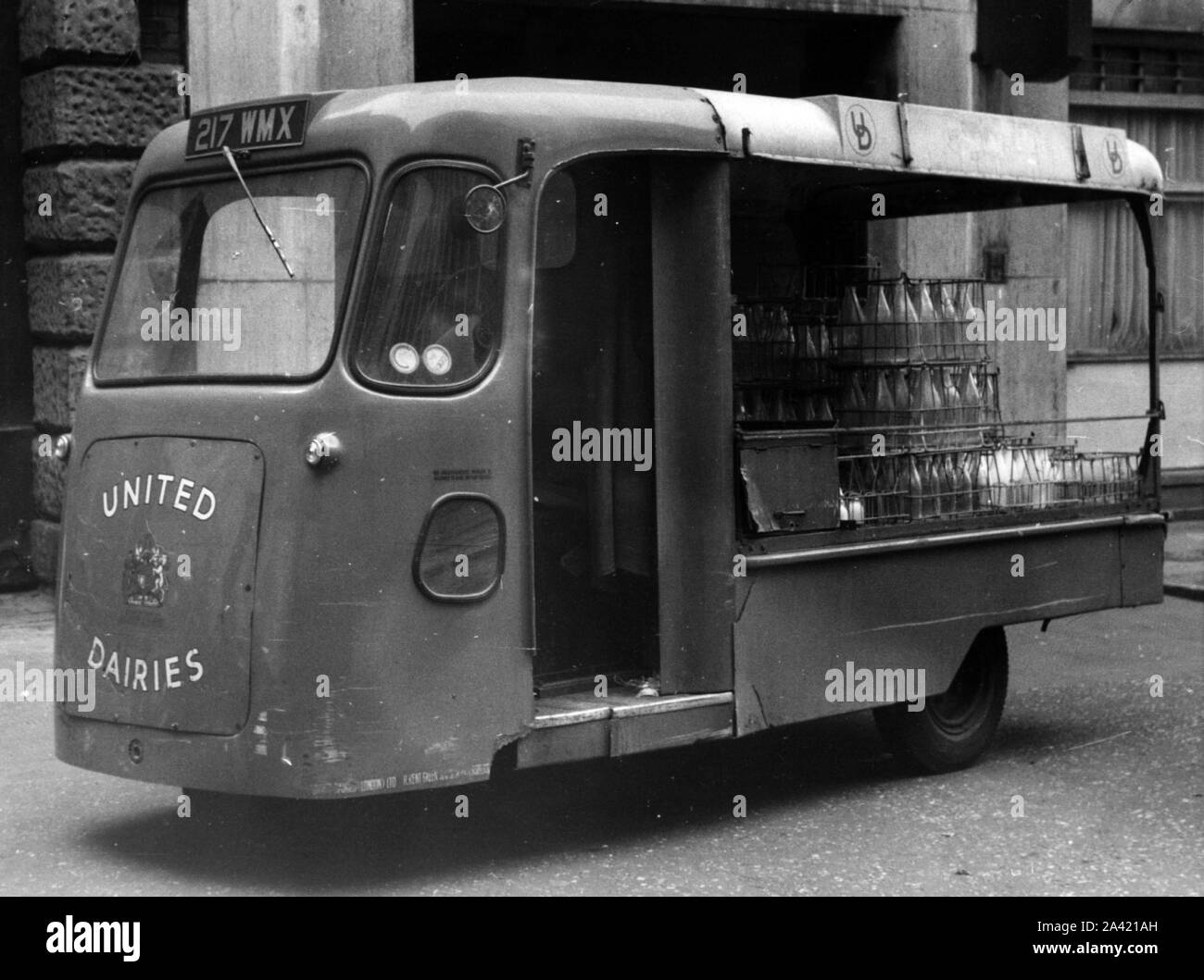 1962 Wales &amp; Edwards Electric Milk Float. Stock Photo