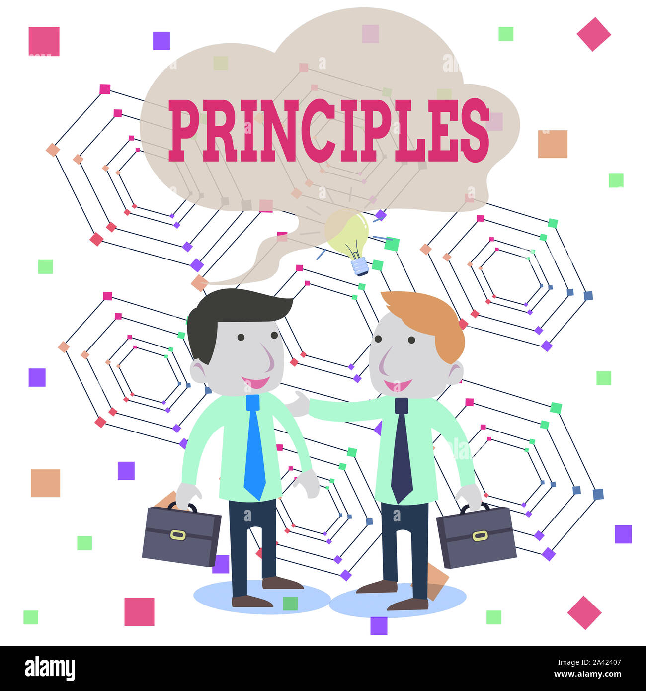 Writing note showing Principles. Business concept for fundamental truth ...