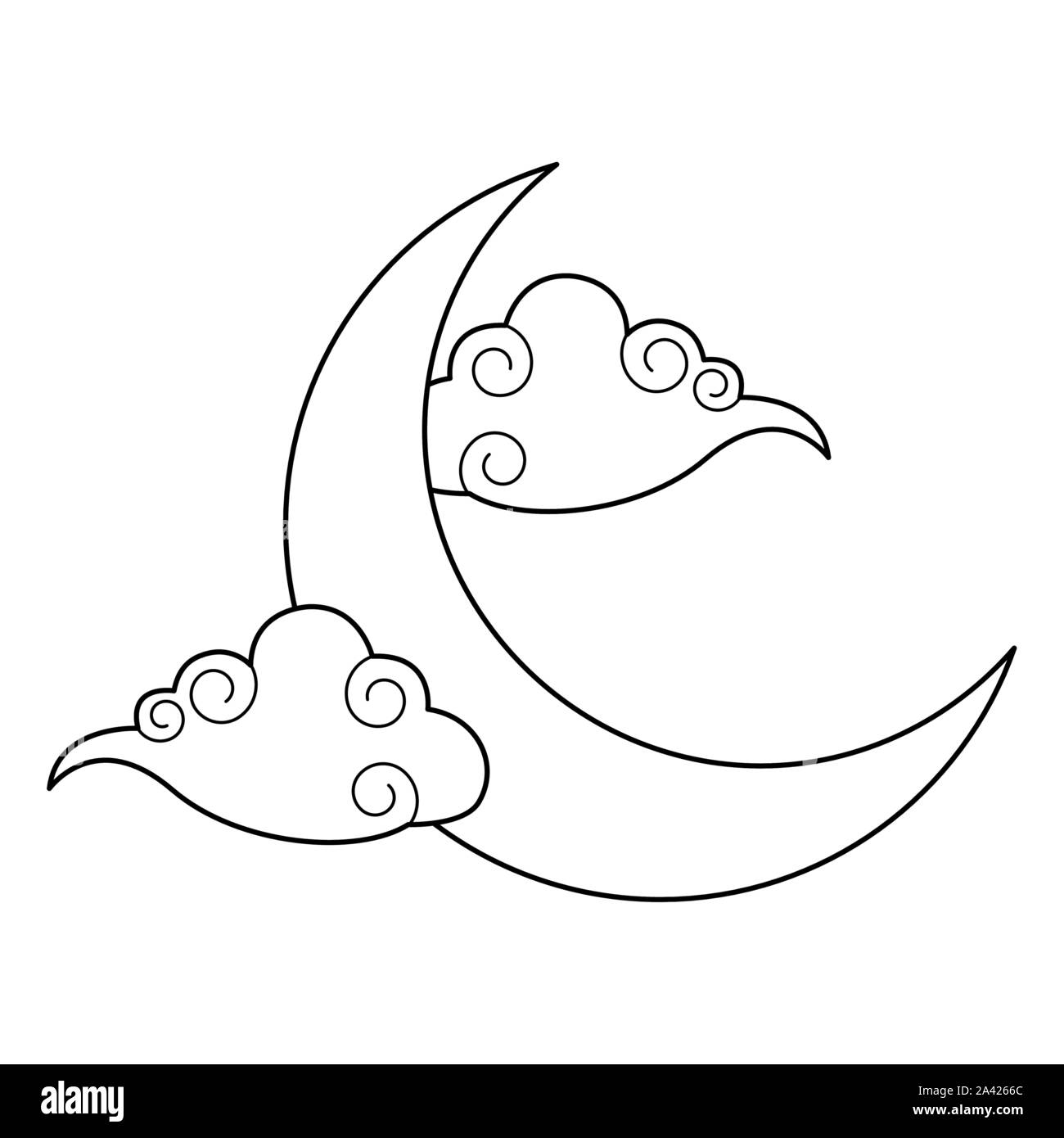 moon and clouds icon, flat design Stock Vector Image & Art - Alamy