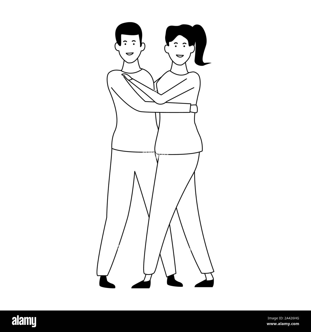 happy couple dancing icon, flat design Stock Vector