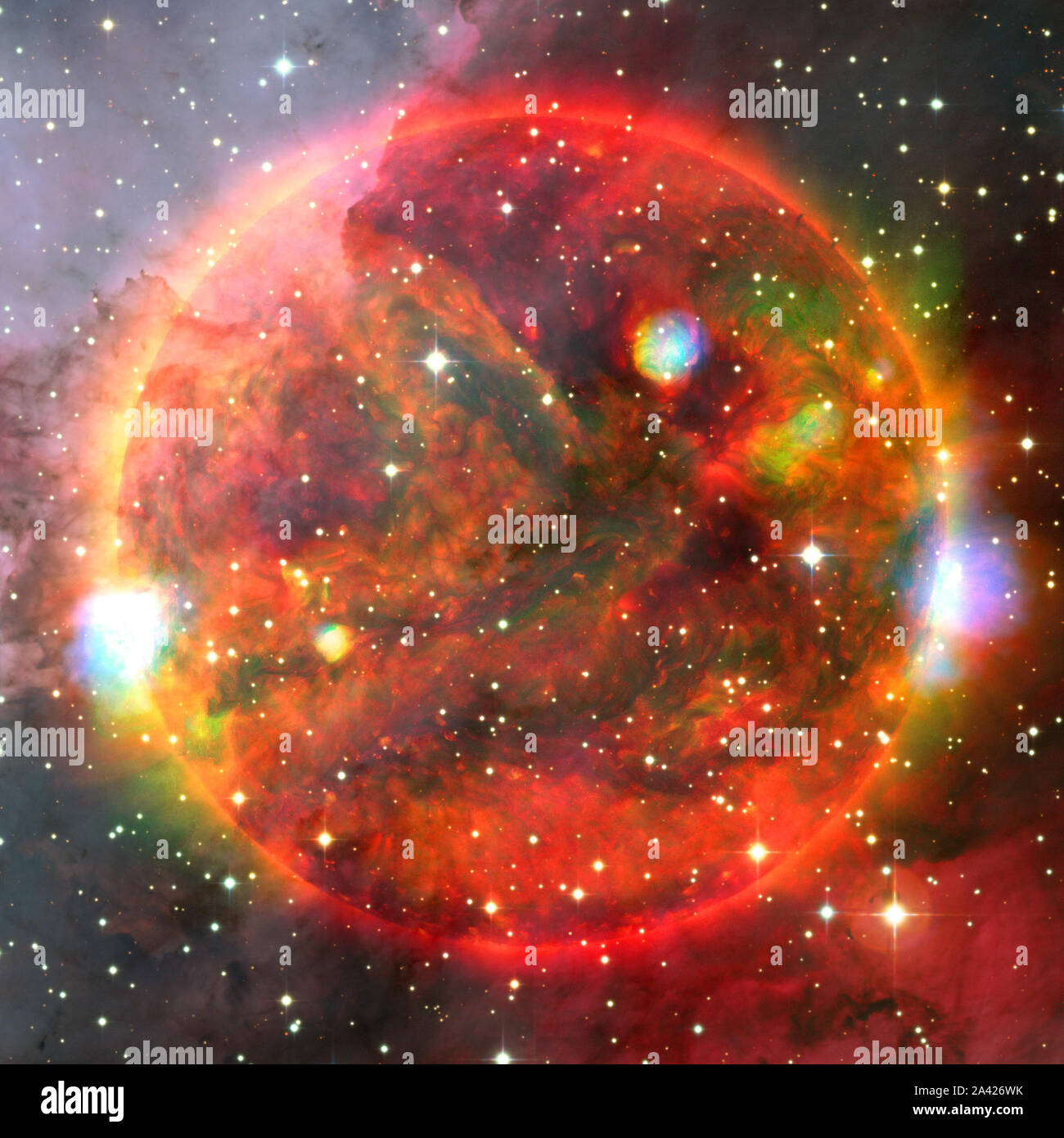 Extremely hot star. Liquid plasma. Cosmic art. Elements of this image ...